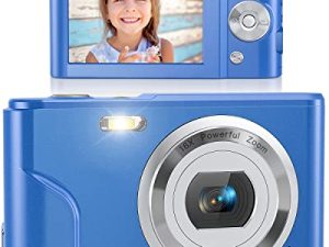 كاميرا رقمية ، Lecran FHD 1080P 36.0 Mega Pixel Vlogging Camera with 16X Digital Zoom ، شاشة LCD ، كاميرات صغيرة محمولة صغيرة للطلاب والمراهقين والأطفال (أزرق)
