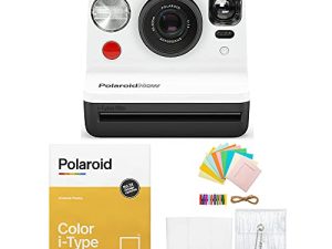 كاميرا Polaroid Originals Now i-Type Instant Film Camera (أبيض وأسود) مع فيلم فوري ملون لكاميرات i-Type وحزمة ملحقات Polaroid (3 عناصر)