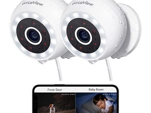كاميرات مراقبة LaView 4MP 2K خارجية سلكية داخلية ، IP65 ، مستشعر ضوء النجوم ، رؤية ليلية 100 قدم ، اكتشاف الحركة / الكشف عن الأشخاص ، صوت / إضاءة ثنائية الاتجاه ، سحابة الولايات المتحدة ، متوافقة مع Alexa و iOS و Android والوصول إلى الويب
