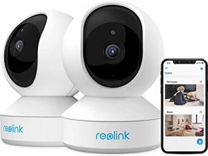 نظام كاميرا REOLINK للأمن المنزلي ، كاميرا واي فاي داخلية 3 ميجابكسل عالية الدقة ، كاميرا مائلة للحيوانات الأليفة ، مراقبة الطفل ، رؤية ليلية ، صوت ثنائي الاتجاه ، تنبيهات الحركة ، تخزين بطاقة SD المحلية ، E1 (عبوتان)