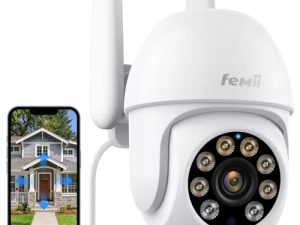 2K Security Camera، PTZ 355 ° View 3MP Security System، 2.4GHZ WiFi Security Cameras Outdoor with Color Night Vision، Motion Detection and Alarm، IP66 Waterproof، 2-Way Talk، 24/7 SD Storage