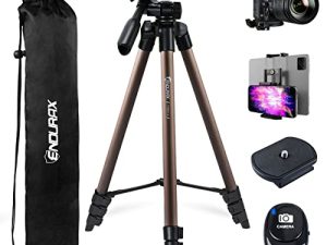 Endurax 60 '' ترايبود لكاميرا كانون نيكون DSLR ، حامل ثلاثي للهاتف بالكاميرا مع حامل عالمي ، حقيبة حمل ، ماكس. تحميل 6.6 رطل