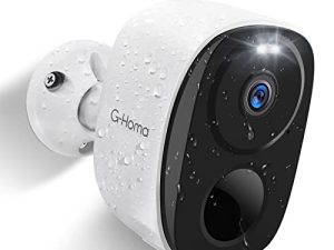 G-Homa Security Camera Wireless Outdoor ، كاميرا تعمل بالبطارية 2K ، رؤية ليلية ملونة ، صوت ثنائي الاتجاه ، كشف الحركة بالذكاء الاصطناعي ، تنبيهات / أضواء كاشفة ، بدون رسوم شهرية ، Cloud / SD (حتى 256 جيجا) ، متوافق مع Alexa