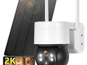 ANBERX كاميرا مراقبة خارجية ، 2K / 3MP كاميرات مراقبة للرؤية الليلية لاسلكية في الهواء الطلق مع مستشعر حركة PIR IP66 مقاوم للماء وكاميرا تعمل بالطاقة الشمسية وأمن خارجي (أسود)
