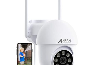 ANRAN 5MP كاميرات أمان لاسلكية خارجية 2.4 جرام واي فاي PTZ كاميرا سلكية خارجية مع عرض 360 درجة ، رؤية ليلية ملونة ، IP66 مقاوم للماء ، صوت ثنائي الاتجاه ، SD والتخزين السحابي ، P3