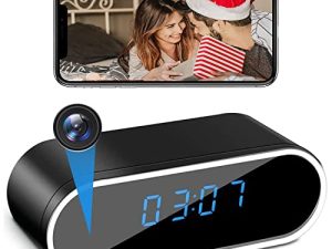 JesCookal Hidden Camera Clock HD 1080P Wireless WiFi Security Nanny Camera with Night Vision and Motion Detection ، كاميرا تجسس صغيرة لأمن المكاتب المنزلية ، الوصول عن بعد للتطبيق