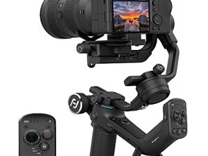 مثبت كاميرا FeiyuTech SCORP-C [رسمي] مثبت محوري ثلاثي المحاور لكاميرا DSLR عديمة المرآة Sony a7IV a7s Canon R5 R6 M50 Panasonic Nikon Fujifilm ، Max5.5lb ، مقبض المقبض ، التحكم في الكابل
