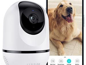 كاميرا أمان داخلية بدقة 4 ميجابكسل ، وكاميرا WUUK Pan Tilt لمراقبة الأطفال ، وكاميرا Wi-Fi لأمن الحيوانات الأليفة للكلاب أو القطط ، وكشف الحركة وتتبعها ، والرؤية الليلية ، وصوت ثنائي الاتجاه ، متوافق مع Alexa & Google