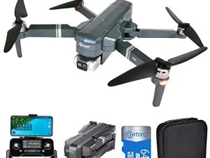 طائرة بدون طيار كونتيكسو F35 مزودة بنظام تحديد المواقع العالمي مع كاميرا 4K UHD ذات محورين مثبتين ذاتيًا Gimbal 5G WiFi FPV RC كوادكوبتر بدون فرش للبالغين ، حقيبة حمل بطاقة SD 64 جيجا إضافية