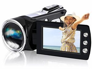 lovpo كاميرا فيديو رقمية FHD 2.7K 30FPS 24MP مسجل كاميرا فيديو 2.8 "270 درجة دوران شاشة YouTube Vlogging Camera for Kids Teens Beginners Gift
