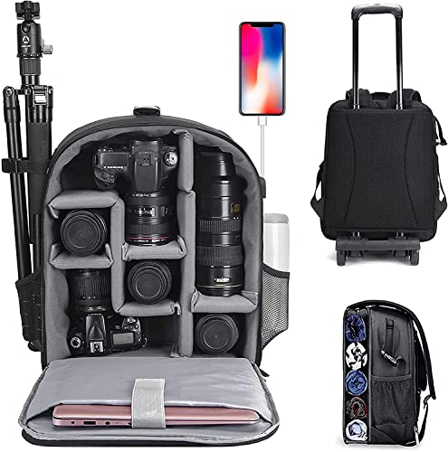 حقيبة ظهر كاميرا كادين احترافية لكاميرا DSLR / SLR عديمة المرآة مقاومة للماء ، جراب كاميرا متوافق مع ملحقات كاميرا نيكون وكاميرا نيكون من سوني (كبير ، 5.0 أسود) حقيبة ظهر كاميرا كادين احترافية لكاميرا DSLR / SLR عديمة المرآة مقاومة للماء ، جراب كاميرا متوافق مع ملحقات كاميرا نيكون وكاميرا نيكون من سوني (كبير ، 5.0 أسود)