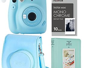 Fujifilm Instax Mini 11 Ice Blue Instant Camera Plus جراب Fuji الأصلي ، ألبوم صور و 10 أفلام لشخصية Fujifilm (أحادية اللون)