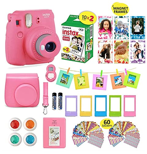كاميرا Fujifilm Instax Mini 9 الفورية + حقيبة حمل متوافقة مع مصراع الكاميرا + حزمة قيمة فيلم Fuji (20 ورقة) + مجموعة ملحقات الغالق ، فلاتر الألوان ، ألبوم الصور ، إطارات متنوعة (وردي فلامنغو) كاميرا Fujifilm Instax Mini 9 الفورية + حقيبة حمل متوافقة مع مصراع الكاميرا + حزمة قيمة فيلم Fuji (20 ورقة) + مجموعة ملحقات الغالق ، فلاتر الألوان ، ألبوم الصور ، إطارات متنوعة (وردي فلامنغو)