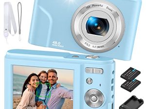 كاميرا رقمية ، Bofypoo Autofocus Kids Vlogging Camera FHD 1080P 48MP مع بطاقة ذاكرة 32GB ، 16X Zoom Point وكاميرا Shoot Digital مع شاحن بطارية ، كاميرا مدمجة للمراهقين والمبتدئين