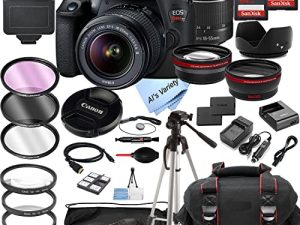 Canon EOS Rebel T7 DSLR Camera w / EF-S 18-55mm F / 3.5-5.6 Zoom Lens + 128GB Memory + Case + Tripod + Filters (36pc Bundle)