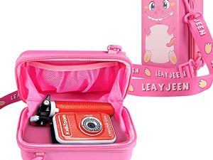 جراب كاميرا Leayjeen Pink Kids متوافق مع VTech KidiZoom Creator Cam / Dragon Touch والمزيد من كاميرا الطباعة الفورية للأطفال Kids Kids Digital Video Camera and Accessories (Case Only) Pink