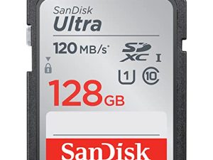 بطاقة ذاكرة SanDisk Ultra SDXC UHS-I بسعة 128 جيجا بايت - 120 ميجا بايت / ثانية ، C10 ، U1 ، Full HD ، بطاقة SD - SDSDUN4-128G-GN6IN