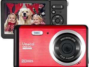 2.8 بوصة TFT LCD قابلة لإعادة الشحن FHD 1080P كاميرا رقمية صغيرة ، Vmotal Video Camera كاميرات الطلاب الرقمية مع 8X تقريب رقمي 20 MP HD كاميرا مدمجة للأطفال / المبتدئين / كبار السن (أحمر)