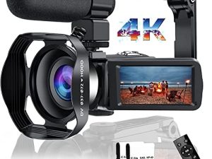كاميرا فيديو 4K 48 ميجابكسل 18X HD كاميرا فيديو واي فاي IR للرؤية الليلية كاميرا فيديو ليوتيوب 3.0 بوصة عالية الدقة تعمل باللمس كاميرا فيديو مدونات مع ميكروفون خارجي ومثبت وجهاز تحكم عن بعد