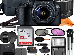 Canon EOS 4000D (Rebel T100) DSLR Camera 18-55mm Zoom Lens with ZeeTech Accessory Bundle، SanDisk 32GB Memory Card، Bag، Tripod and 3 Pieces Filter (UV، CPL، FLD) (متجدد)