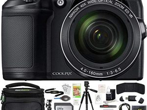 نيكون COOLPIX B500 16 ميجابيكسل 40x زووم بصري كاميرا رقمية 32 جيجا حزمة تشمل كاميرا ، حقيبة ، بطاقة ذاكرة 32 جيجا ، قارئ ، محفظة ، بطاريات AA + شاحن ، كابل HDMI ، ترايبود ، قماش كاميرا الشاطئ والمزيد