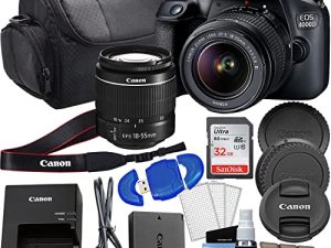 كاميرا EOS 4000D DSLR (Rebel T100) W / 18-55mm Zoon Lens | 18 ميجا بكسل CMOS | فيديو عالي الدقة + بطاقة SD سعة 32 جيجا بايت + حافظة مبطنة + قارئ بطاقات عالي السرعة + حزمة المبتدئين