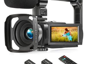 كاميرا فيديو WZX ، كاميرا فيديو رقمية عالية الدقة 1080P 30 إطارًا في الثانية 36 ميجابكسل 16X تقريب رقمي ، كاميرا تصوير فيديو للرؤية الليلية بالأشعة تحت الحمراء ، كاميرا YouTube مع ميكروفون خارجي ، غطاء عدسة ، مثبت ، جهاز تحكم عن بعد