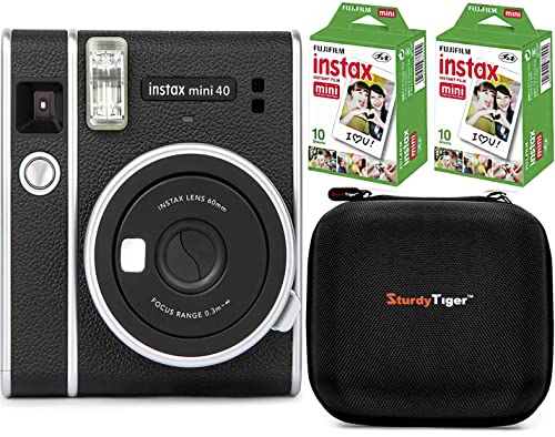 كاميرا Fujifilm Instax Mini 40 الفورية مع فيلم Fujifilm Instant Mini (20 ورقة) حزمة مع حقيبة سفر متينة على شكل نمر وقماش تنظيف رقم واحد كاميرا Fujifilm Instax Mini 40 الفورية مع فيلم Fujifilm Instant Mini (20 ورقة) حزمة مع حقيبة سفر متينة على شكل نمر وقماش تنظيف رقم واحد