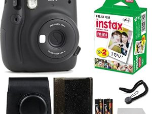 فوجي فيلم إنستاكس ميني 11 كاميرا فورية موكا رمادي | فيلم Instax Mini Twin Pack | ألبوم الصور اللامع يحمل 64 صورة | حالة رائعة | قماش