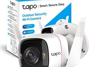 TP-Link Tapo 2K 4MP QHD Security Camera Outdoor Wired، IP66 Weather، Motion / Person Detection ، تعمل مع Alexa & Google Home ، صفارة الإنذار المدمجة ، الرؤية الليلية ، التخزين السحابي / بطاقة SD (Tapo C320WS)