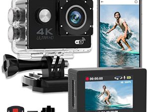 Adostob 4K30FPS Action Camera Ultra HD كاميرات تحت الماء 98FT 30M كاميرا مقاومة للماء مع جهاز تحكم عن بعد وكاميرات رياضية بطاقة 32G SD تدعم WiFi وزاوية عريضة 170 درجة