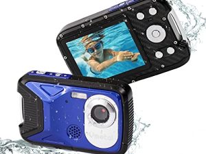 كاميرا مقاومة للماء تحت الماء 1080P Full HD 17FT كاميرات تحت الماء 21MP Point and Shoot Camera كاميرا رقمية مقاومة للماء كاميرا تحت الماء للغطس (أزرق)