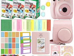 كاميرا Fujifilm Instax Mini 11 الفورية مع حافظة ، 60 فيلم فوجي ، ملصقات للزينة ، إطارات ، ألبوم صور ومجموعة ملحقات أخرى (وردي أحمر الخدود)