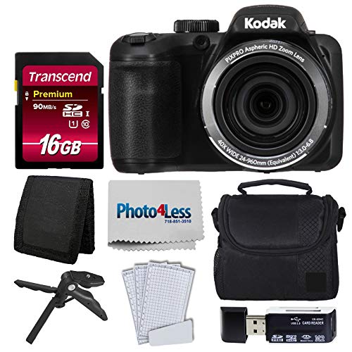 كاميرا Kodak PIXPRO AZ401 Astro Zoom 16MP (أسود) + حقيبة كاميرا + بطاقة Transcend 16GB SDHC Class10 UHS-I بطاقة ذاكرة 400X + قارئ بطاقة USB + حامل ثلاثي القوائم + ملحقات كاميرا Kodak PIXPRO AZ401 Astro Zoom 16MP (أسود) + حقيبة كاميرا + بطاقة Transcend 16GB SDHC Class10 UHS-I بطاقة ذاكرة 400X + قارئ بطاقة USB + حامل ثلاثي القوائم + ملحقات
