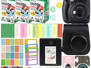 كاميرا Fujifilm Instax Mini 11 الفورية مع حافظة ، 60 فيلم فوجي ، ملصقات للزينة ، إطارات ، ألبوم صور ومجموعة ملحقات أخرى (رمادي فحمي)