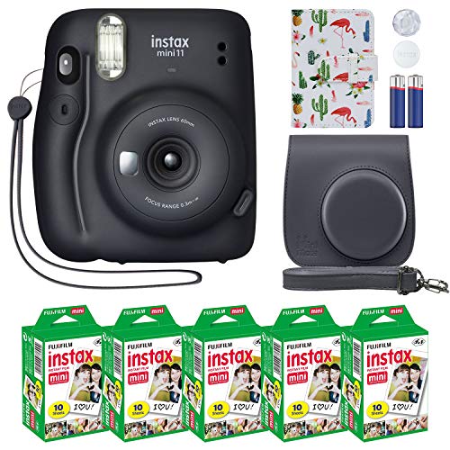 Fujifilm Instax Mini 11 كاميرا فورية رمادي فحمي + مجموعة ملحقات MiniMate وحقيبة مخصصة متوافقة + حزمة قيمة فيلم Fuji Instax (50 ورقة) ألبوم صور مصمم فلامنغو Fujifilm Instax Mini 11 كاميرا فورية رمادي فحمي + مجموعة ملحقات MiniMate وحقيبة مخصصة متوافقة + حزمة قيمة فيلم Fuji Instax (50 ورقة) ألبوم صور مصمم فلامنغو