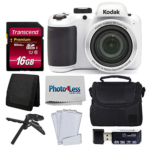 كاميرا Kodak PIXPRO AZ401 Astro Zoom 16MP (أبيض) + حقيبة كاميرا + بطاقة Transcend 16GB SDHC Class10 UHS-I بطاقة ذاكرة 400X + قارئ بطاقة USB + حامل ثلاثي القوائم + ملحقات كاميرا Kodak PIXPRO AZ401 Astro Zoom 16MP (أبيض) + حقيبة كاميرا + بطاقة Transcend 16GB SDHC Class10 UHS-I بطاقة ذاكرة 400X + قارئ بطاقة USB + حامل ثلاثي القوائم + ملحقات