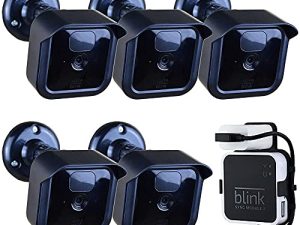 دعامة تثبيت الكاميرا الخارجية Blink الجديدة كليًا ، 5 عبوات من غلاف مقاوم للطقس بالكامل / حامل مع حامل منفذ وحدة مزامنة وميض لنظام أمان الكاميرات الخارجية الوامضة (لا يتم تضمين كاميرا وميض)