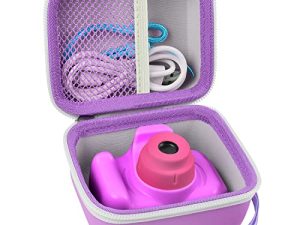 جراب كاميرا GWCASE متوافق مع Seckton / لـ Rindol / لـ VATENIC / لـ Rikum / لكاميرا فيديو GKTZ Kid Toy. صندوق حمل الكاميرات الرقمية للأطفال للكابل والبطارية وبطاقة SD (صندوق فقط) - أرجواني