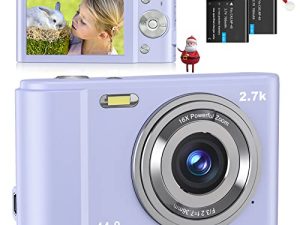 كاميرا رقمية ، كاميرا رقمية FHD 2.7K للأطفال مع زووم رقمي 16X وكاميرا تصوير مدمجة 3.0 بوصة وشاشة IPS وكاميرا صغيرة محمولة للأطفال والمراهقين والطلاب والأولاد والبنات