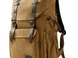 حقيبة ظهر BAGSMART للكاميرا ، حقيبة كاميرا DSLR ، حقيبة ظهر للكاميرا مقاومة للماء للمصورين ، مناسبة للكمبيوتر المحمول حتى 15 بوصة مع غطاء للمطر وحامل ثلاثي القوائم ، كاكي