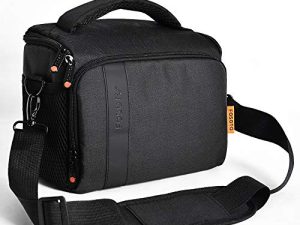 حقيبة كاميرا كتف مقاومة للماء (مع غطاء للمطر) متوافقة مع نيكون D5600 D750 D3300 Canon Rebel SL2 T7i EOS 80D 60D Sony A77II a68 a99II حقائب السفر DLSR SLR