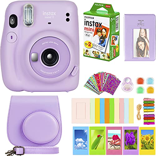 كاميرا Fujifilm Instax Mini 11 مع فيلم Fujifilm Instant Mini (20 ورقة) مع مجموعة من الملحقات رقم واحد بما في ذلك حقيبة الحمل وفلاتر الألوان وألبوم الصور والملصقات والمزيد (أرجواني أرجواني) كاميرا Fujifilm Instax Mini 11 مع فيلم Fujifilm Instant Mini (20 ورقة) مع مجموعة من الملحقات رقم واحد بما في ذلك حقيبة الحمل وفلاتر الألوان وألبوم الصور والملصقات والمزيد (أرجواني أرجواني)