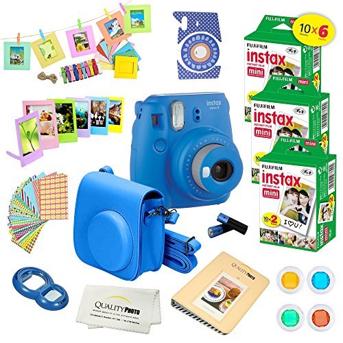 كاميرا Fujifilm Instax Mini 9 الفورية Cobalt Blue مع أفلام Fujifilm Instax Mini 9 الفورية (60 حزمة) + حزمة A14 Pc Deluxe لكاميرا Fujifilm Instax Mini 9 كاميرا Fujifilm Instax Mini 9 الفورية Cobalt Blue مع أفلام Fujifilm Instax Mini 9 الفورية (60 حزمة) + حزمة A14 Pc Deluxe لكاميرا Fujifilm Instax Mini 9